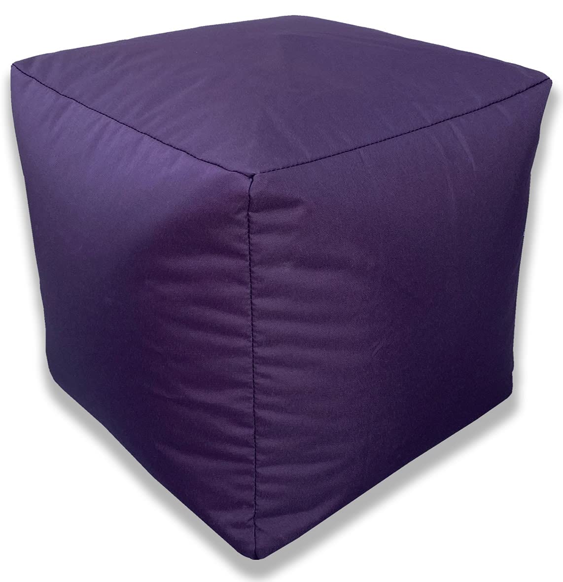 Beautiful Beanbags - Beanbag Cube Footstool - Water-Resistant Pouffe for Indoor or Outdoor Use - Manufactured in UK (Purple)