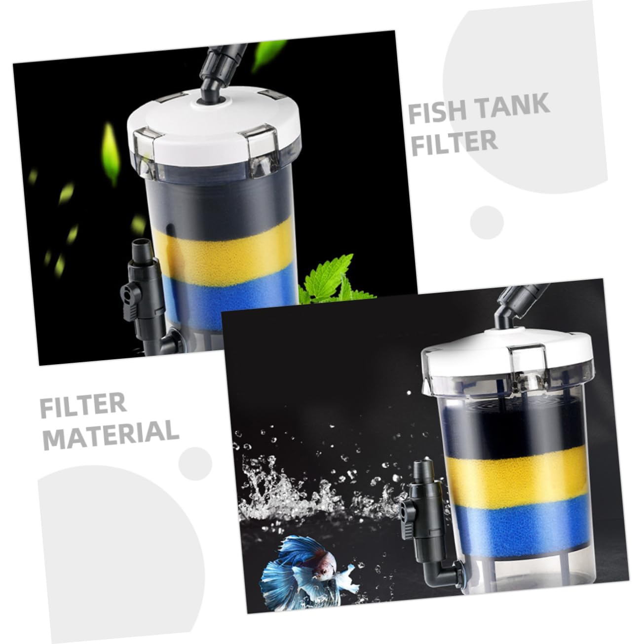 Happyyami Filtro Externo para Acuario y Silencioso Caja De Filtración Transparente para Peceras Equipamiento De Filtrado Sin Bomba De Agua para Tanques De Diferentes
