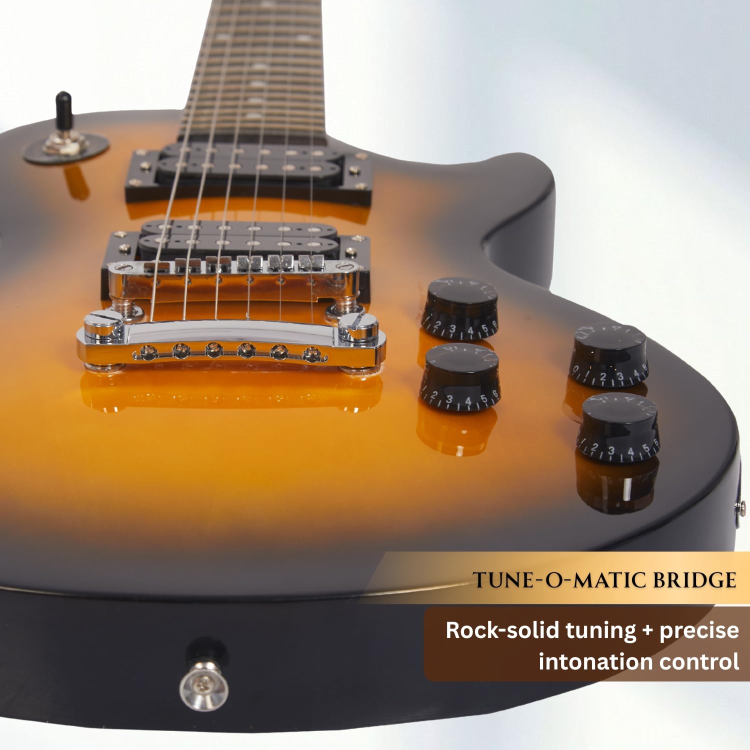 VAULT LP1 Les Paul Style Poplar Electric Guitar - Tobacco Sunburst 1