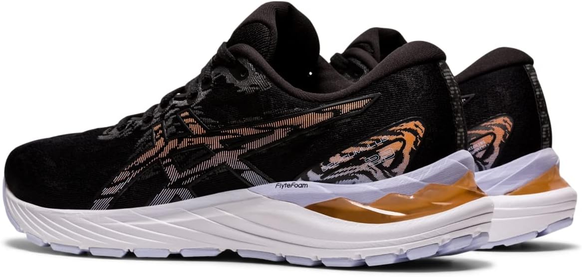 ASICS Women's Gel-Cumulus 23 Mesh Knit Running Shoes 5 Black/Sun Peach