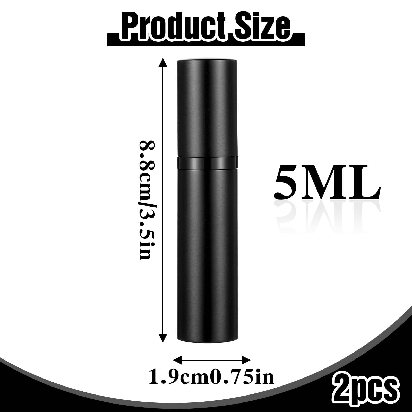 5 ml rozpylacz perfum wielokrotnego napełniania, 2 sztuki, rozpylacz, butelka z rozpylaczem, do wielokrotnego napełniania, na podróż, kolor czarny