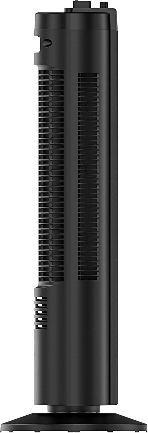 Emerson FAT2835-A Tower 60 Degree Oscillating Fan, 3 Speed Settings with Manual Knob, and Convenient Carry Handle, Black