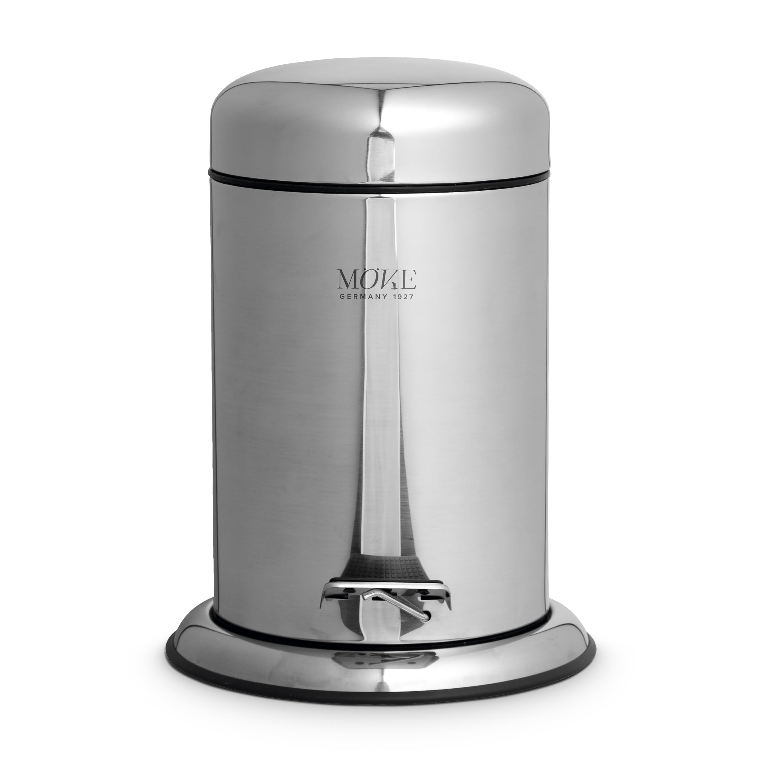 Möve Silver Push Pedal Bin, Stainless Steel,