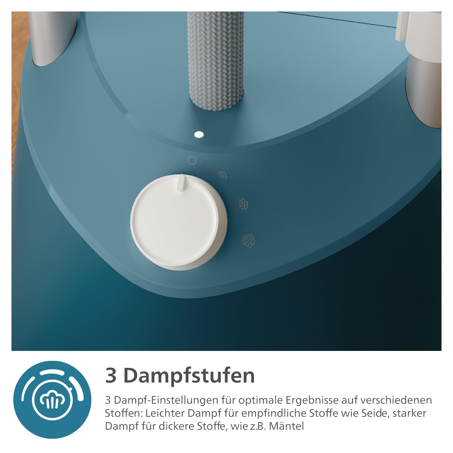Philips Dampfglätter -1800 W,1,8-Liter-Wassertank, 3 Dampffunktionen, integriertes StyleBoard, einfaches Entknittern, Blau (STE1040/20)