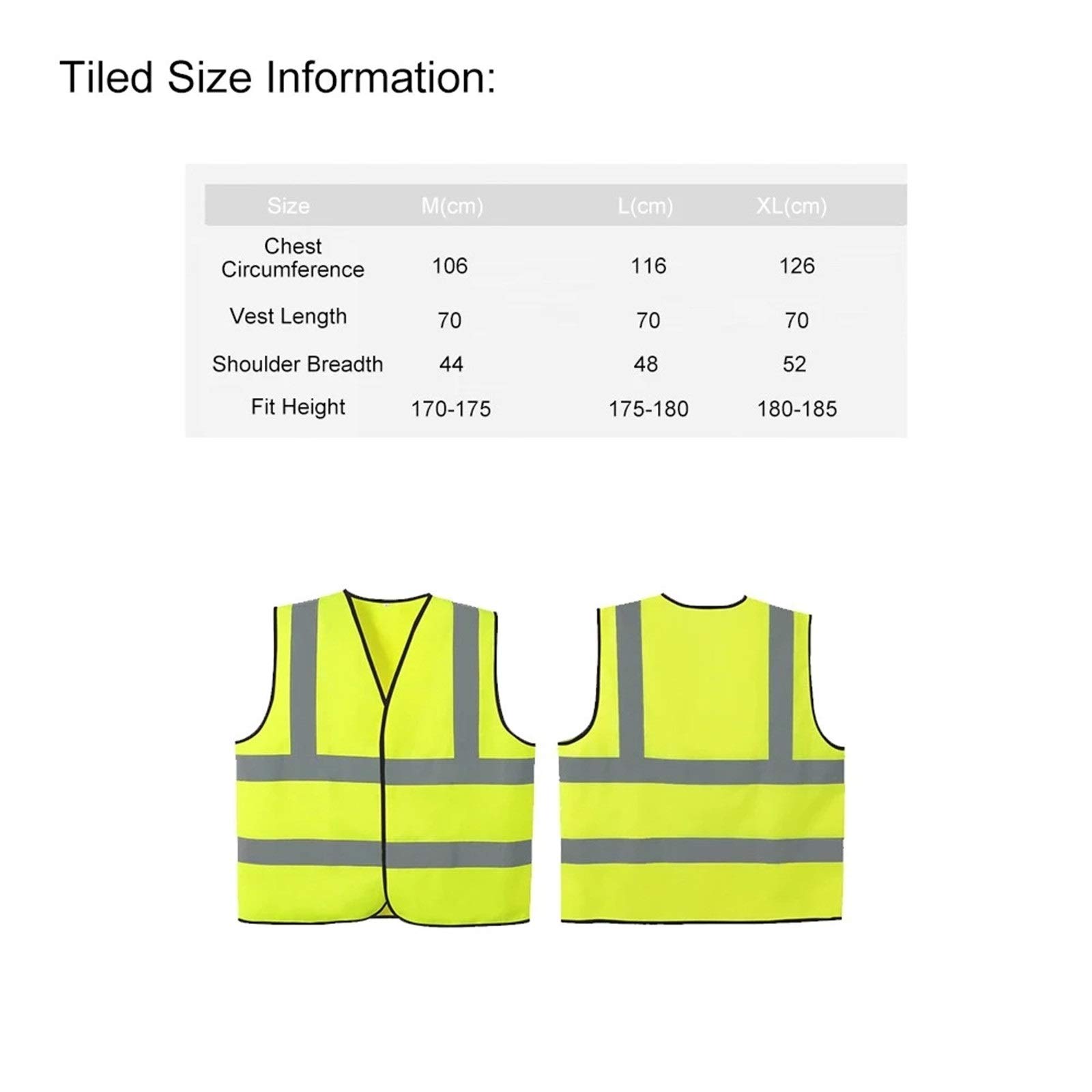 Gilets de Sécurité Haute visibilité des vêtements de travail unisex pour les Travaux de Construction en Extérieur