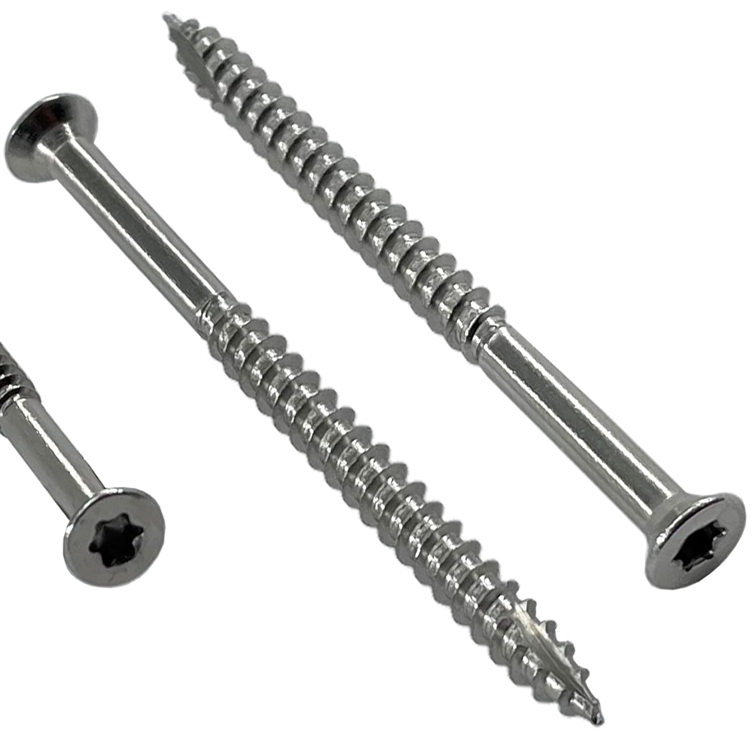 #10 x 2 - 304 Stainless Steel Deck Screws, Square Drive, with flush Bugle Head, Type 17 Wood Cutting Point - Rust Proof - Exterior & interior use (500)