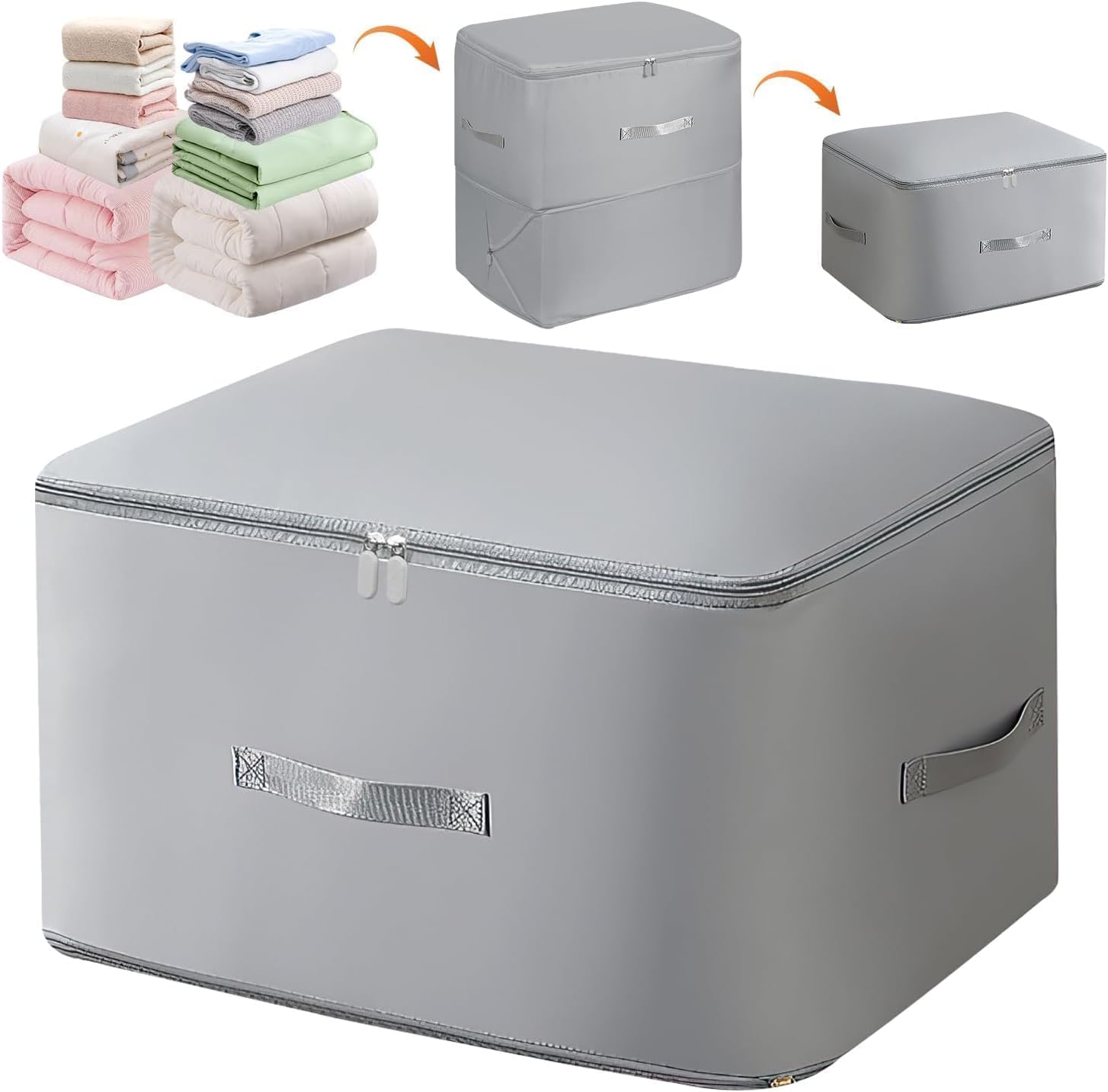 JITRUVA Double Layer Compression Packing Cubes for Suitcases, Luggage Organizer Bags for Travel JCB-1(Extra Large, Grey)-image-19