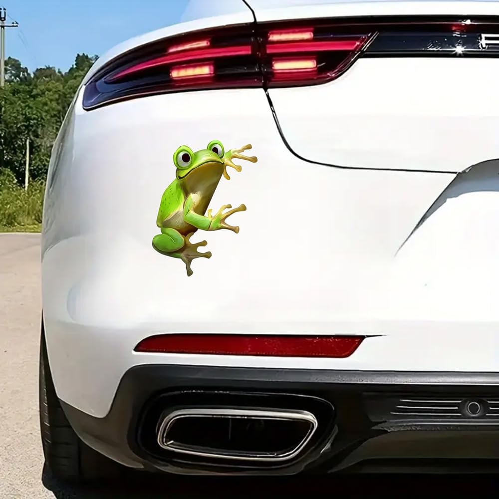 2 pcs Sitting in Front of The Frog Funny Car Bumper Sticker,5 Inch Vinyl Decal, Waterproof,Die-Cut for Cars,Windows,Laptops W-11 - Image 2