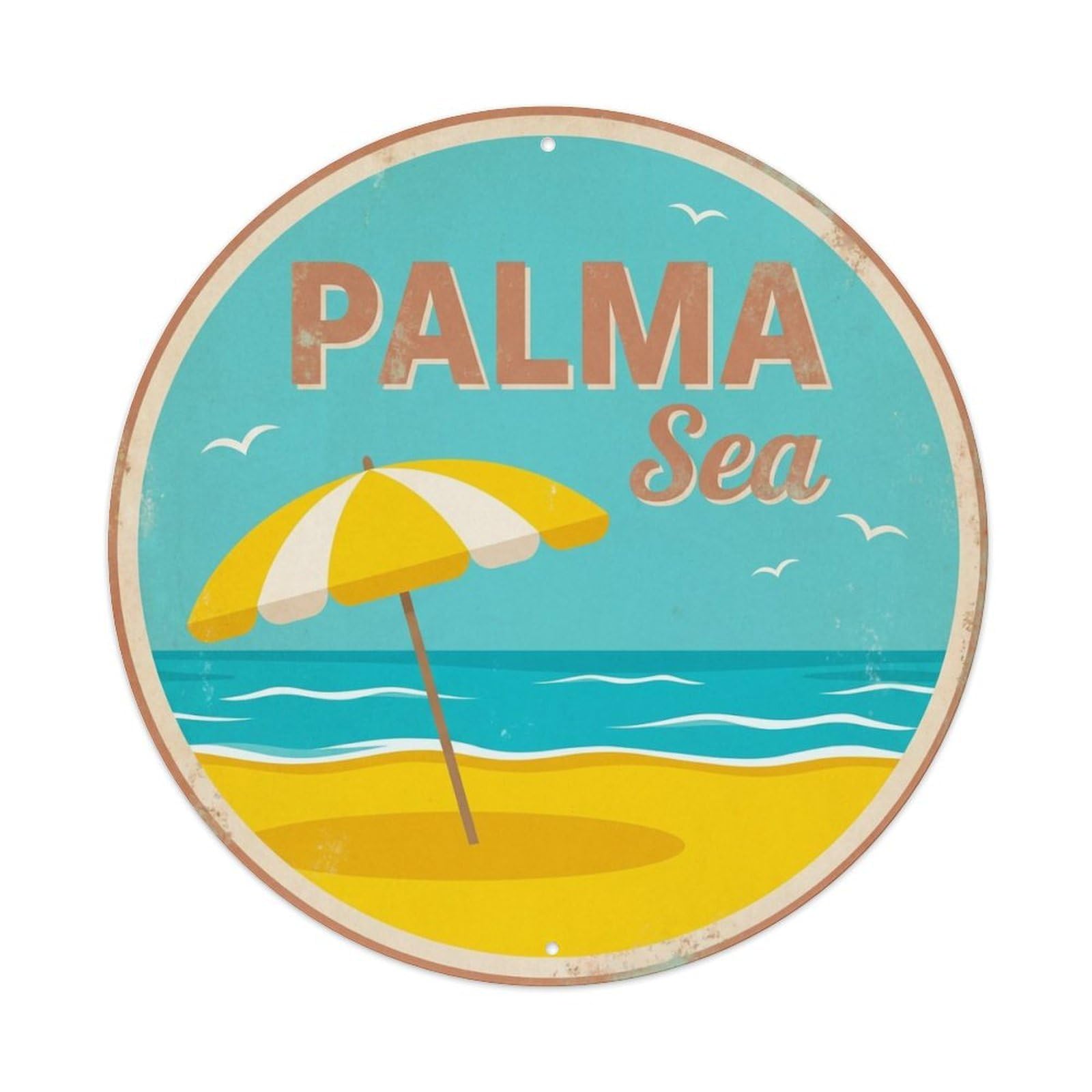 Vintage Travel Palma Spain Signature Metal Tin Sign