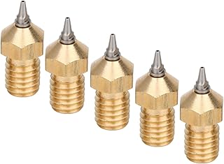 bocal de extrusora de rosca m6, kits de limpeza de bocal de cabeça pontiaguda removível bocal de impressora 3d resistência a alta temperatura para impressora 3d (0,5 mm)