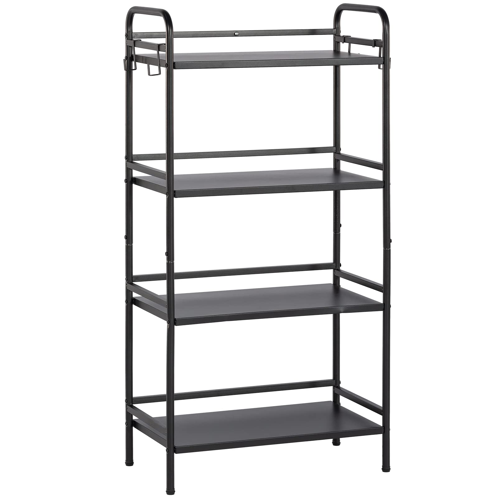 Photo 1 of HDANI 4-Tier Standing Storage Shelf, Utility Shelves for Storage, Multifunctional Metal Storage Rack for Kitchen, Garage, Office, Bedroom (Black, 23.6''Lx12.6''Wx47.2''H) Black 4-Tier