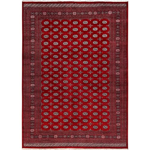 Shahbanu Rugs Hand Knotted Oriental Rug, Cherry Red, Wool, 10'4"x14'4",
