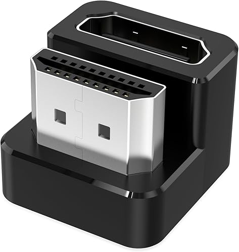AGVEE Paquete de 1 adaptador HDMI macho a HDMI hembra en ángulo de 180 grados, en forma de U 8K a 60HZ, convertidor de conector extensor para