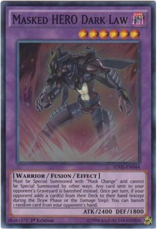 YU-GI-OH! - Masked Hero Dark Law (SDHS-EN044) - Structure Deck: Hero Strike - 1st Edition - Super Rare