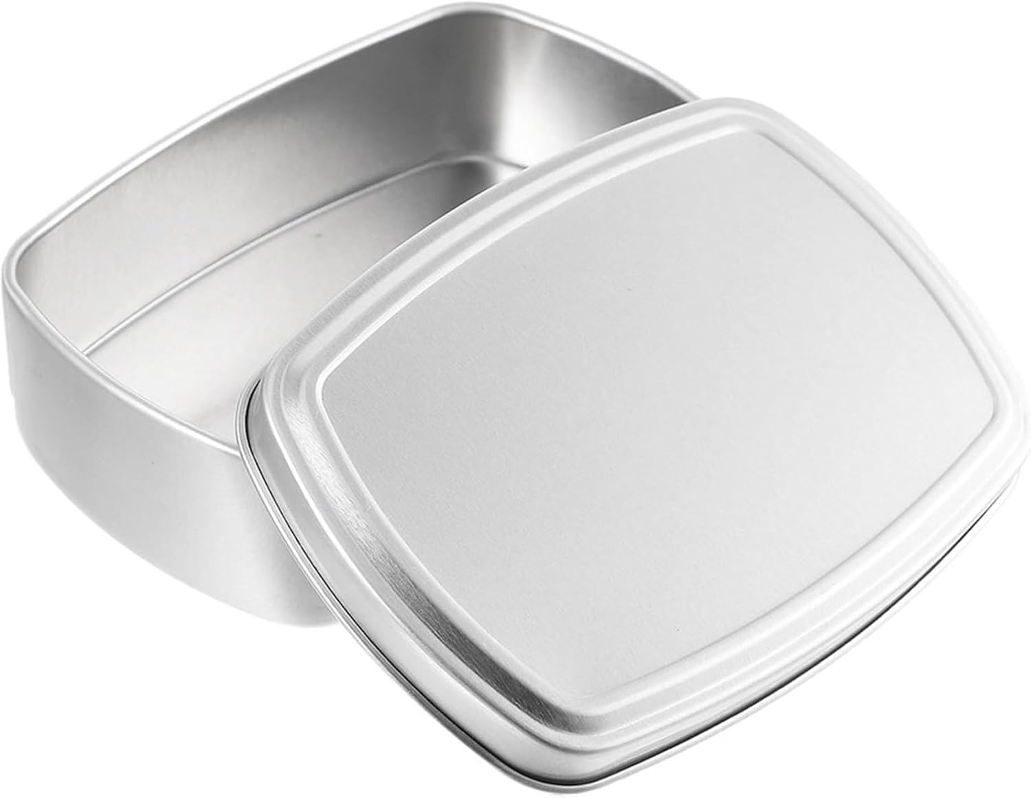 Aluminum Cream Box Refillable Rectangular Soap Bar Case 150ml Food-Grade Metal Tin Travel Portable Small Container for Bathroom and Outdoor Use