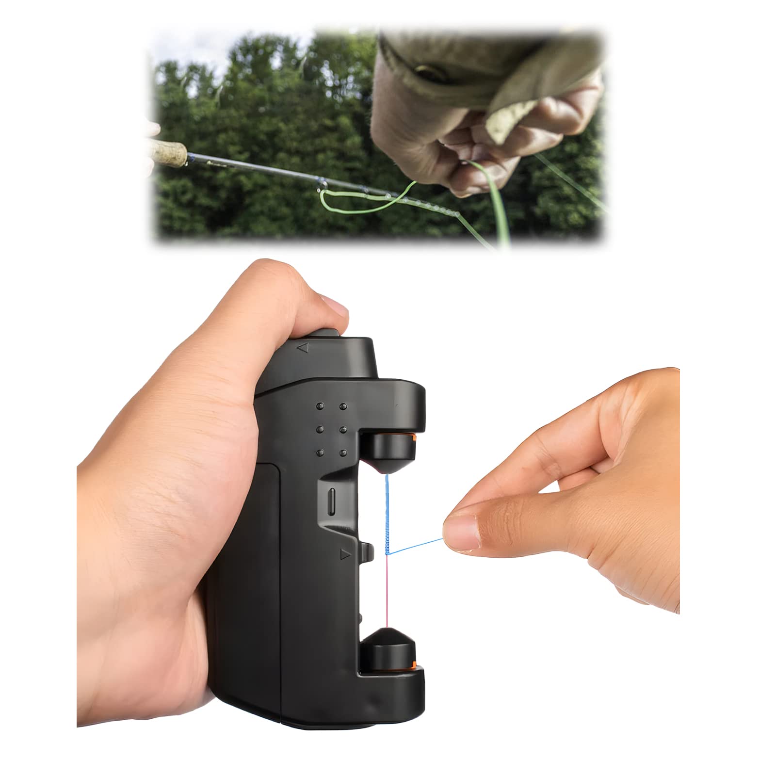 Electric Lure GT Knotter - Professional Fishing Tool, Quick Fishing Knot Tying Tool, Automatic Knotting Machine Tying Device Fishing Hook Tier Knots Lure Tool for Fishing Lovers (Battery, Black)