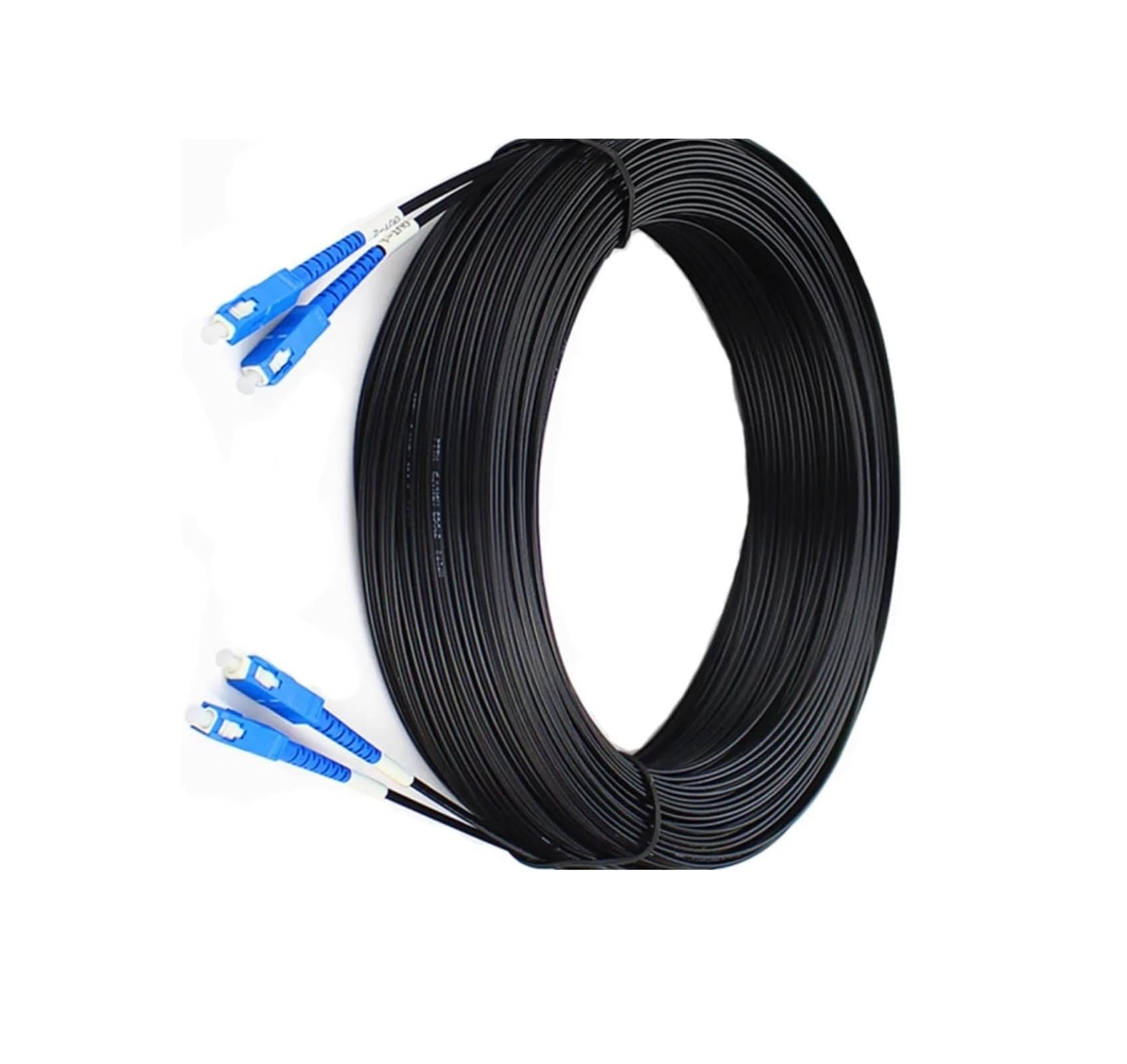 2-żyłowy kabel połączeniowy światłowodowy do zastosowań wewnętrznych – kabel krosowy SC UPC jednomodowy, długość 30 m/40 m/50 m, kabel światłowodowy(Black,50m)