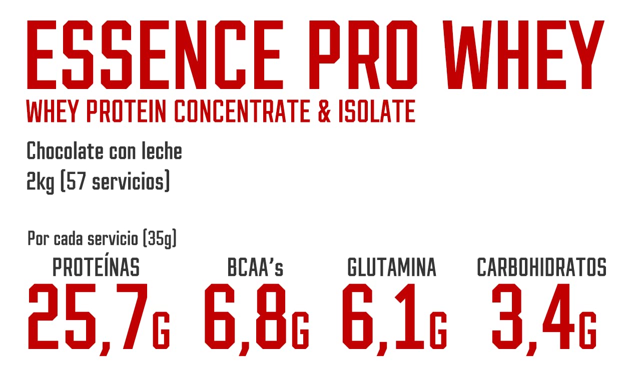DMI Proteína ESSENCE PRO WHEY - Proteína de Suero con DigeZyme® y LactoSpore® (2 Kg, Milk Chocolate)