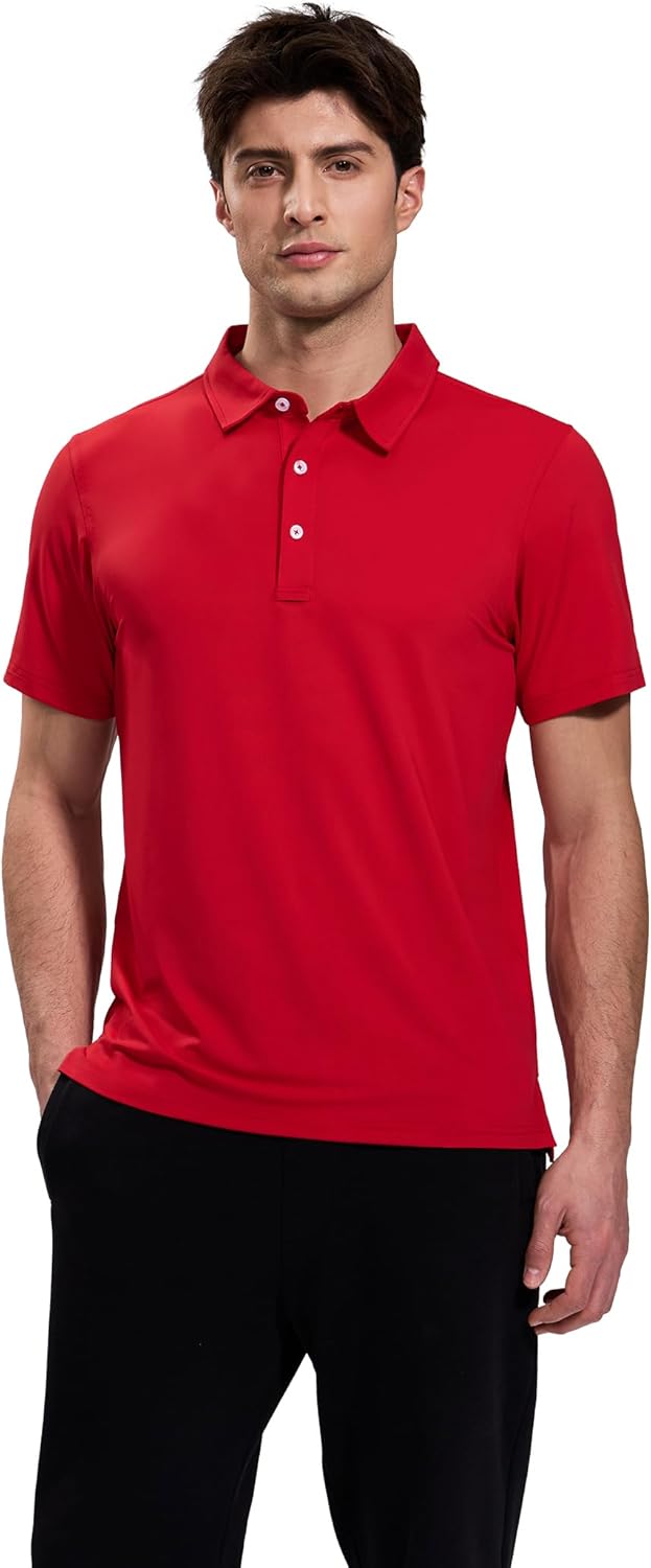 MIER Polo Shirts for Men Short Sleeve Dry Fit Performance Golf Tennis Active Collared Shirts, UPF 50+ Sun Protection - Image 5