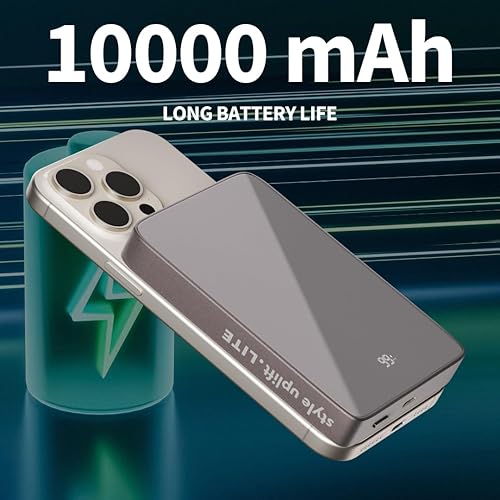 Miniatura 3 de SU Lite - Banco de energía magnético de 10000 mAh, carga rápida de 20 W, cargador inalámbrico, compatible con MagSafe, compatible con iPhone,