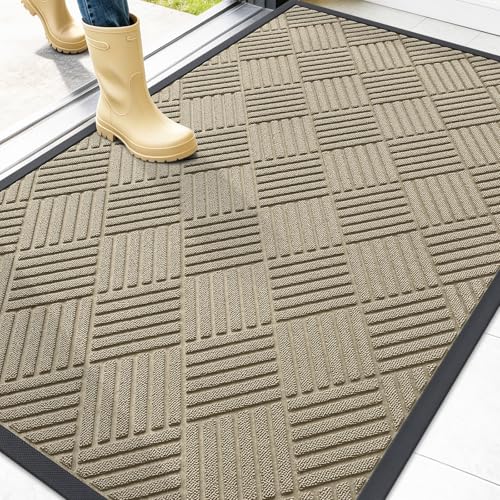 Image of OLANLY Front Door Mat Outside Entrance 47x32, Waterproof Heavy-Duty Doormat