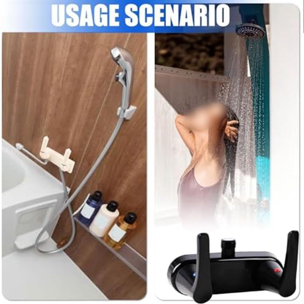 Rubinetto doccia RV doppio controllo nero 2 fori 4 pollici
