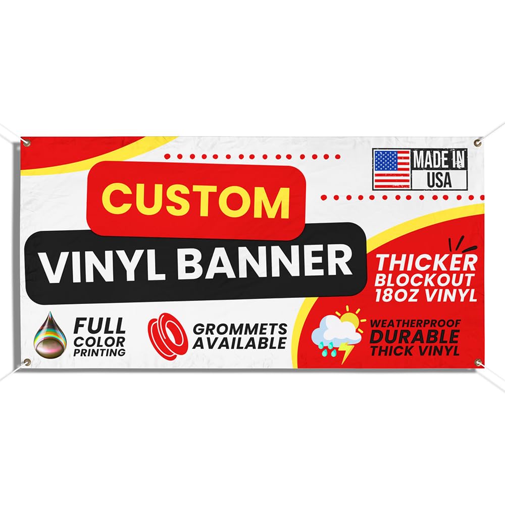 Amazon.com : Custom Printed Vinyl Banner for Indoor or Outdoor Use