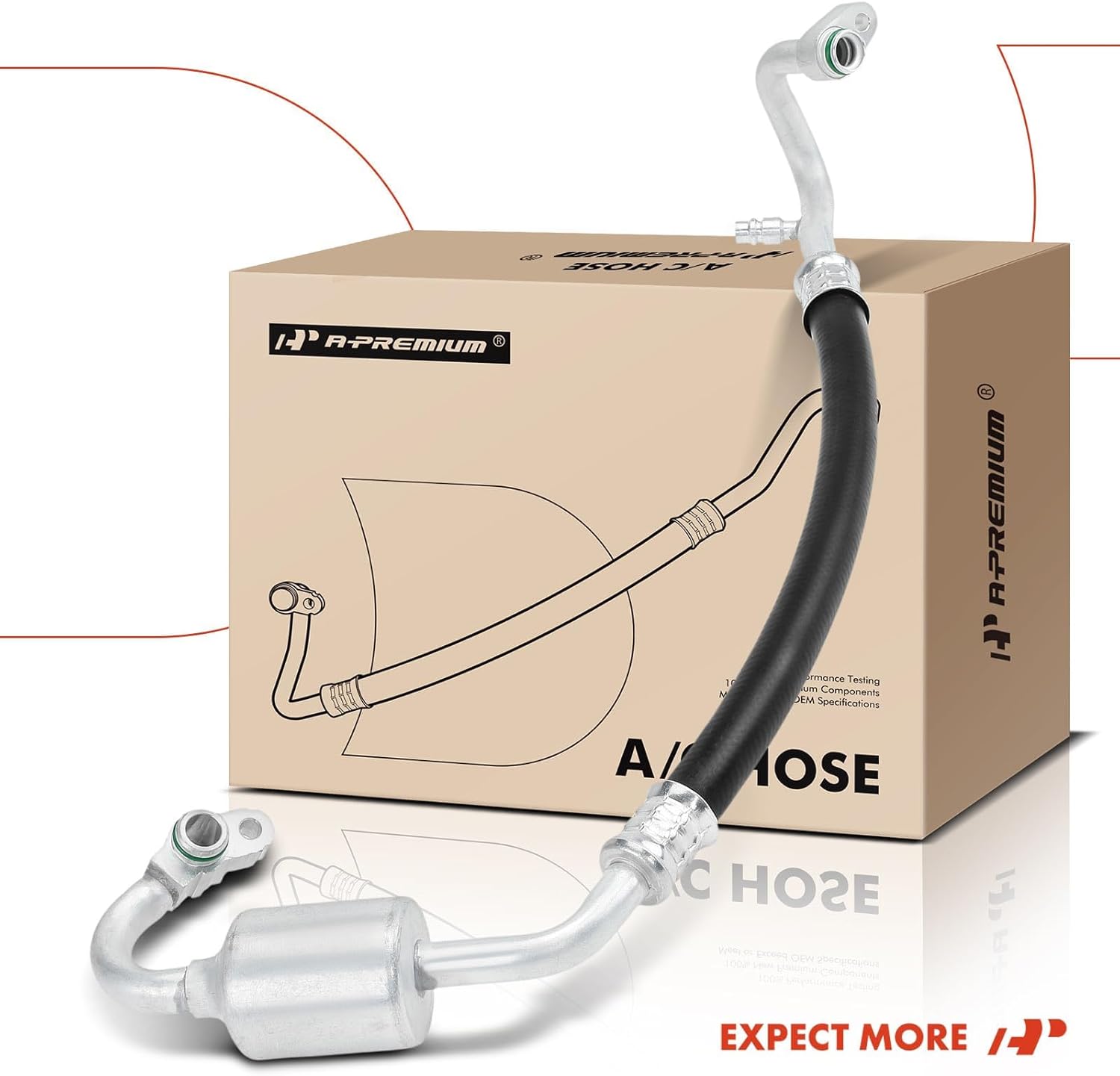 A-Premium A/C Suction Hose & Discharge Line Hose Assembly Compatible with Toyota Camry, 2007 2008 2009, L4 2.4L, Gas, Japan Built