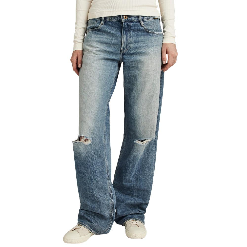 G-STAR Damen Judee Low Waist Loose Jeans Blau (Antique Faded Blue Agave Ripped D22889-D436-G130) 31W / 32L