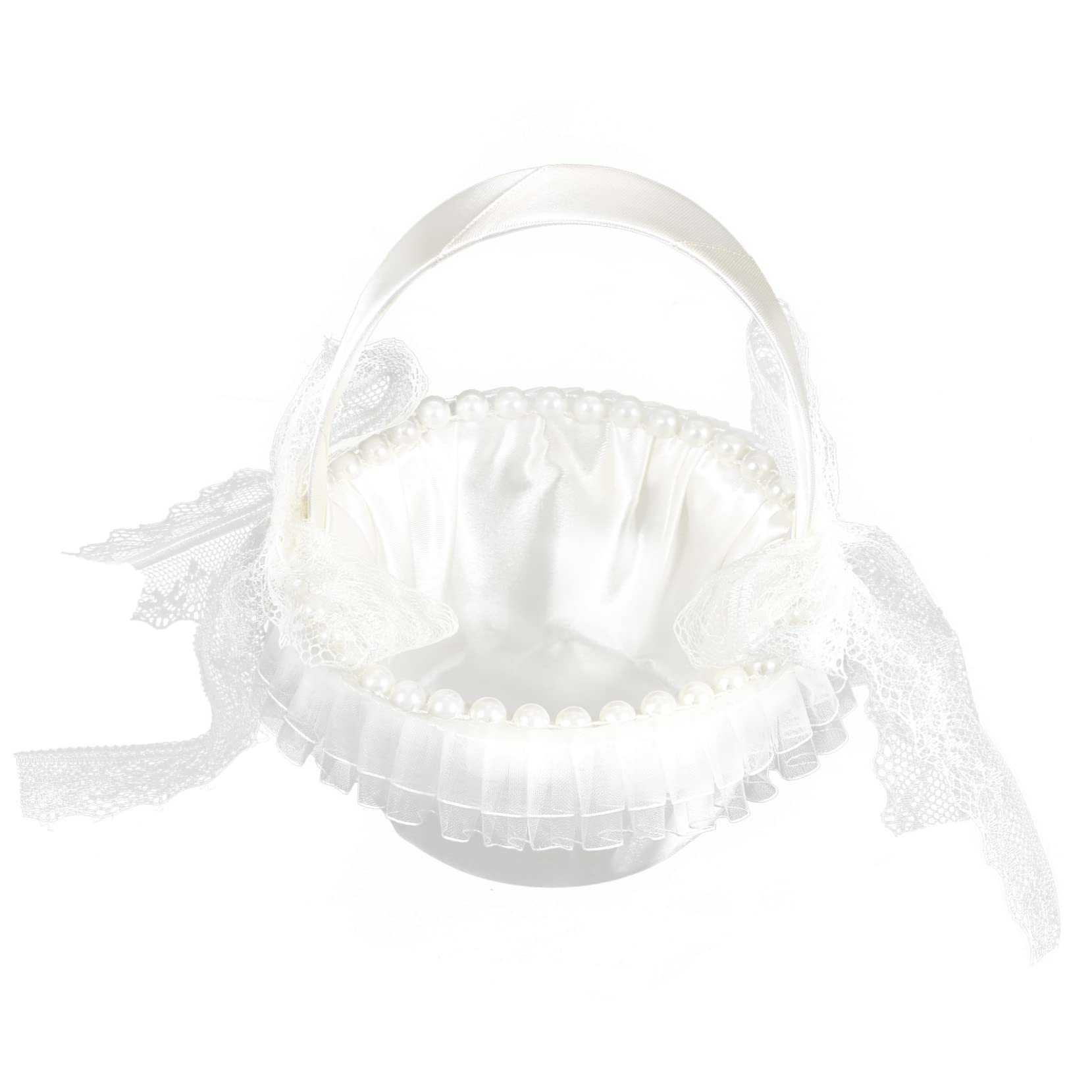 STOBAZA 5stücke Hochzeitsblumenkorb Mit Spitze Und Satin Für Blumenkinder Und Hochzeitszeremonien Eleganter Dekokorb Für Blumen Und Konfetti Für Feiern Und Anlässe