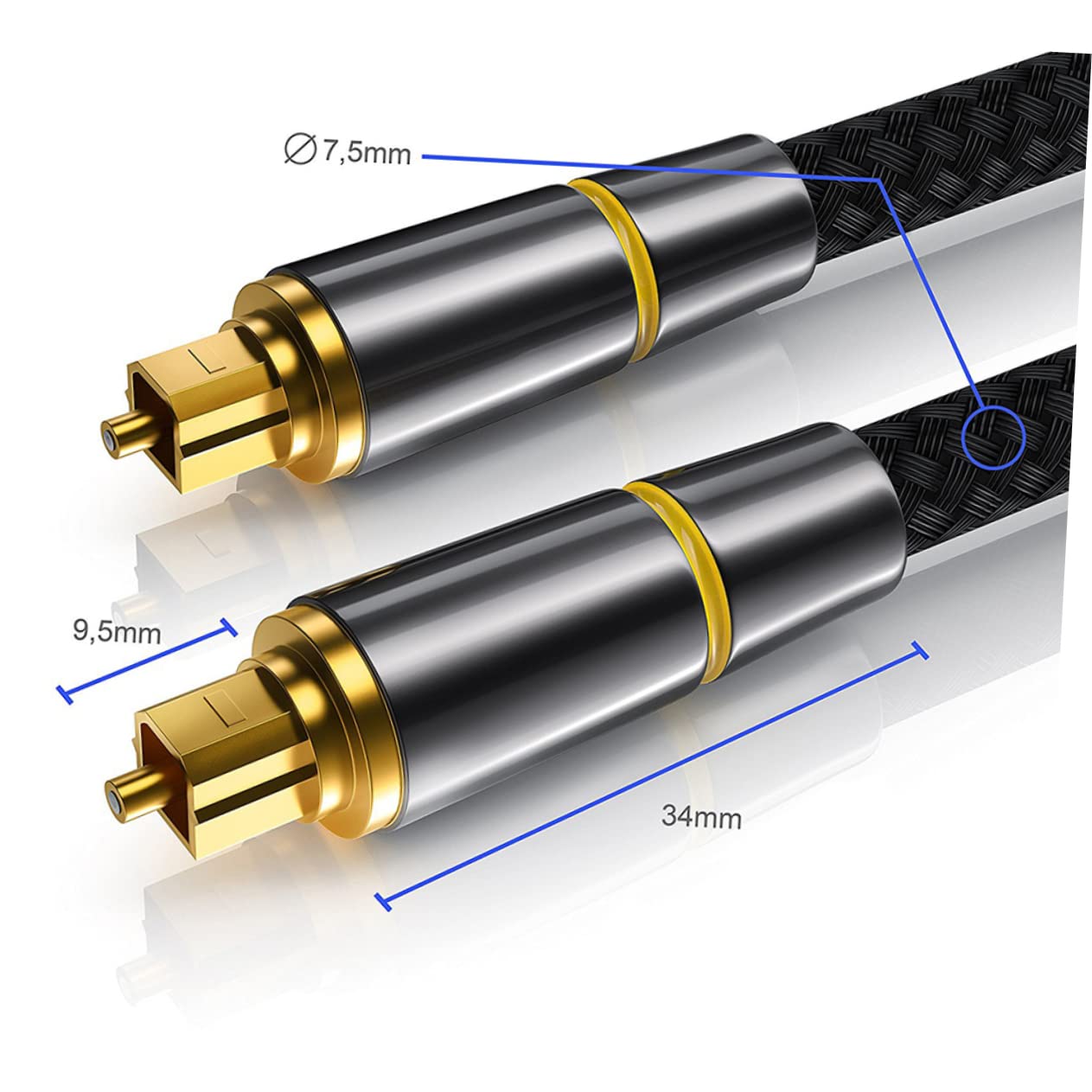 Uonlytech Cavo Audio Ottico Maschio Maschio 15 Metri in Fibra Nera