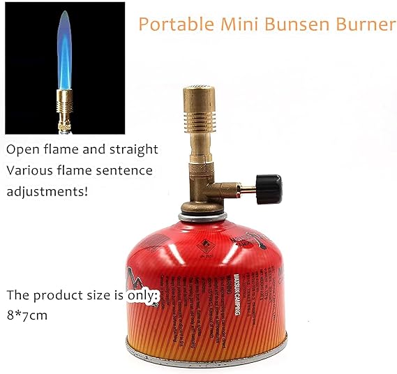 Portable Bunsen Burner,Large-Capacity Portable Gas Burner, Gas Blowtorch,Brass Material, for Lab Equipment, Jewelry Processing, Indoor Lighting