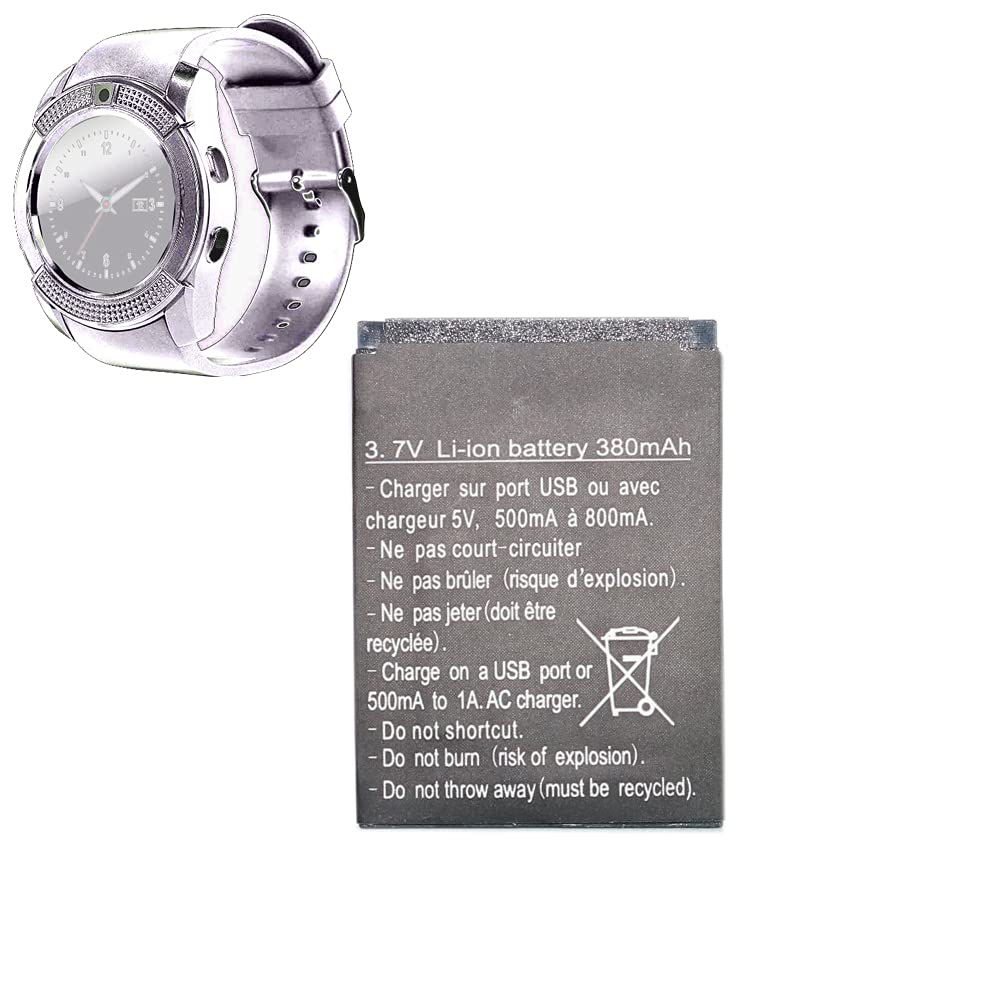 Smart Watch Battery V8 Rechargable Lithium Battery 380MAH for V8 Smart Watch
