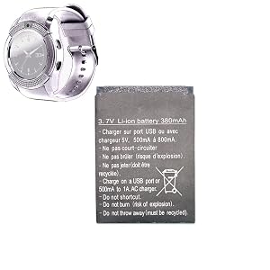 Smart Watch Battery V8 Rechargable Lithium Battery 380MAH for V8 Smart Watch