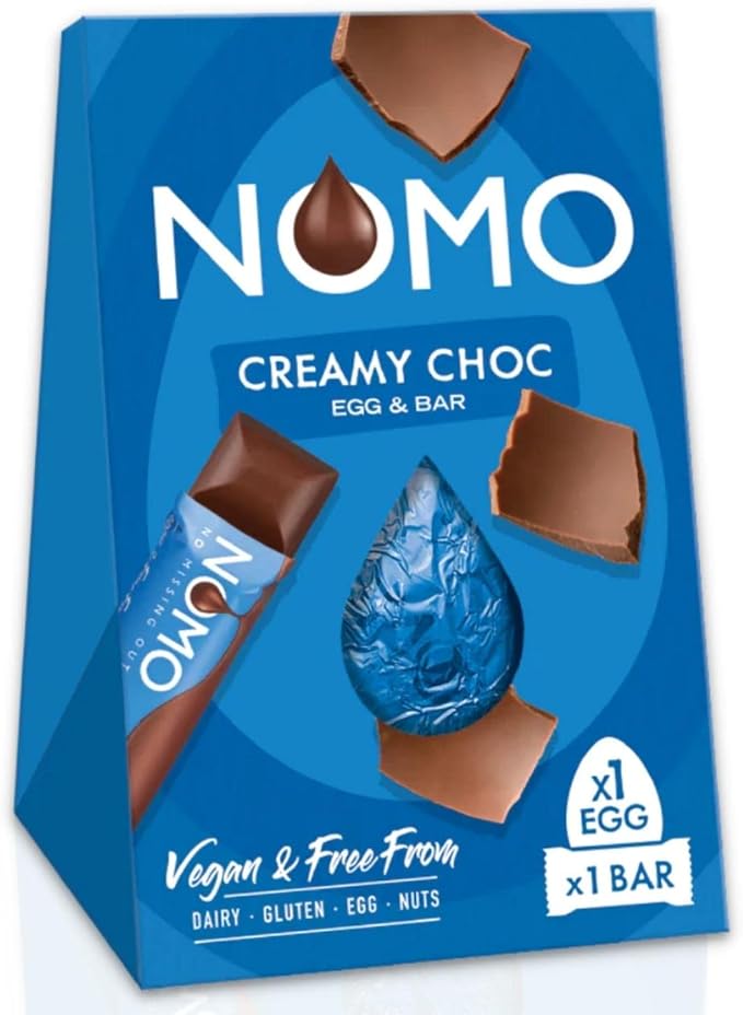 Vegan Easter Eggs Chocolate Nomo Creamy Chocolate Easter Egg and Bar