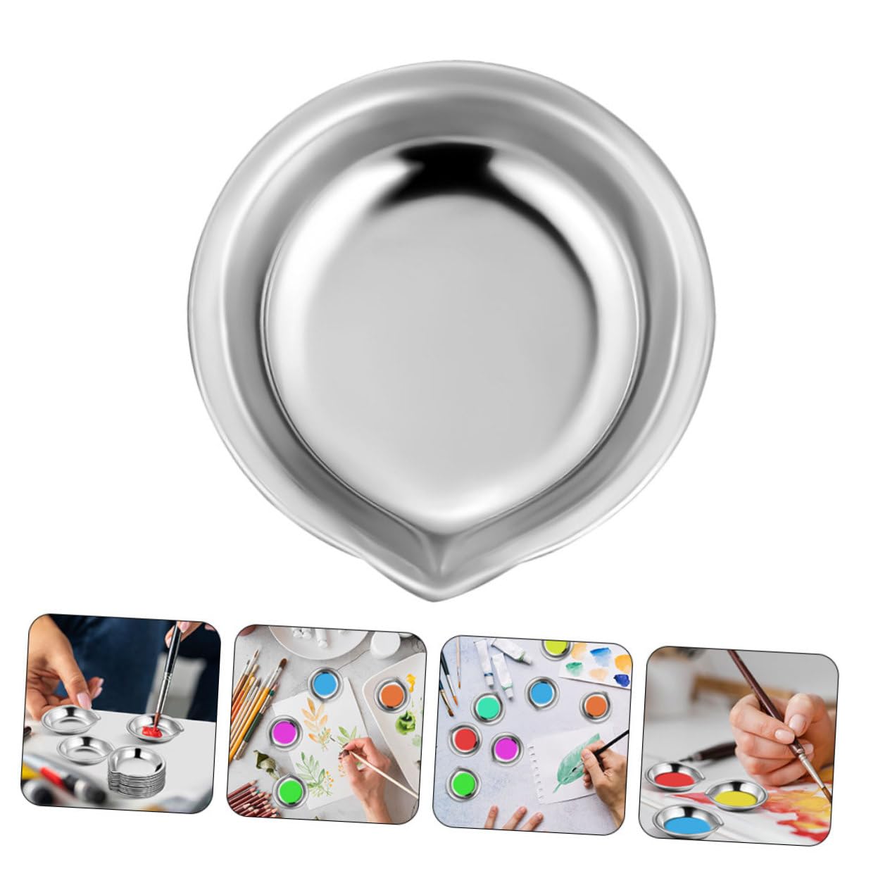 NUOBESTY 90 Piezas Paleta De Acero Inoxidable Paleta De Mezcla De Colores Paleta De Acuarela Paleta De Pintura Bandeja De Mezcla De Colores Paleta De Metal Paleta De Mezcla De Esmalte De