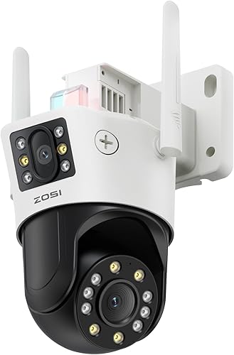 Miniatura 1 de ZOSI C298 SE 6MP Dual-Lens (4MP+2MP) con cable WiFi PT Cámara de seguridad enchufable al aire libre, cámara panorámica de visión 360, detección de