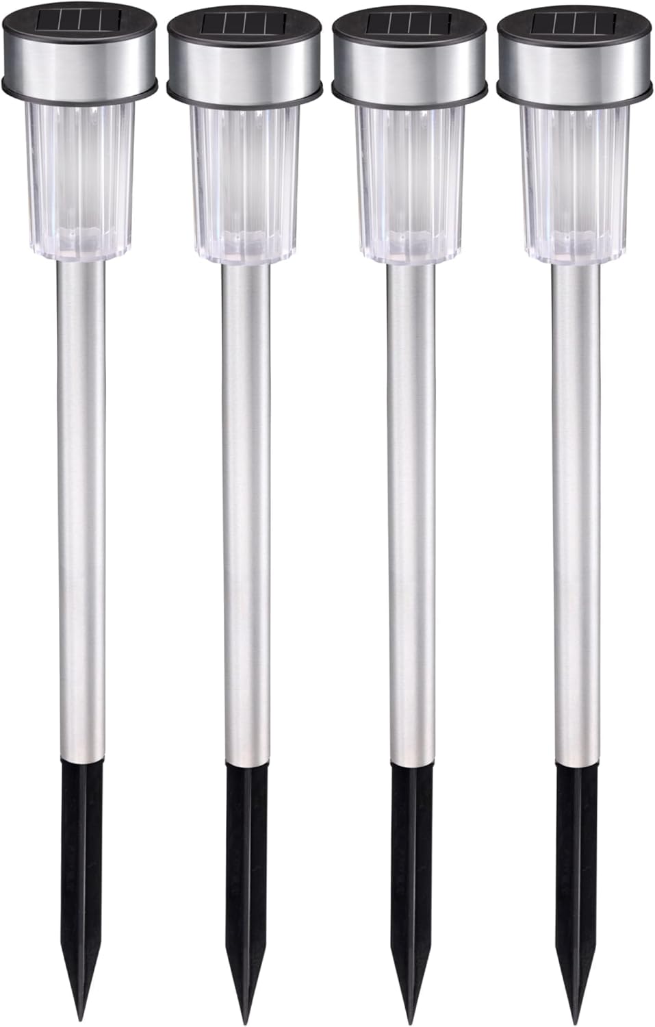 Grundig Solar Garden Lights – Solar Lights Pack of 4 – Garden Lights for Outdoor Use – Solar Lights with White Light – 6-8 Hours Battery Life – IP44 Water Resistant – Diameter 4.8 x 36.5 cm –
