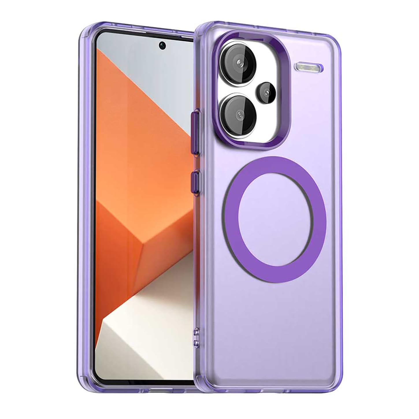 ILING Cover Per Xiaomi Redmi Note 13 4G Arancione | Custodia Ibrida Con Ricarica Magnetica, Ultra Sottile Opaca, Antiurto