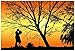 TWYYDP Adulte Puzzle 500 Piece,Puzzle en Bois,Couple, Baisers, Silhouette, dans, Les, Coucher Soleil,Très À Collectionner