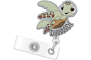 Turtle Badge Reel, Retractable Name Badge Holder with Clip
