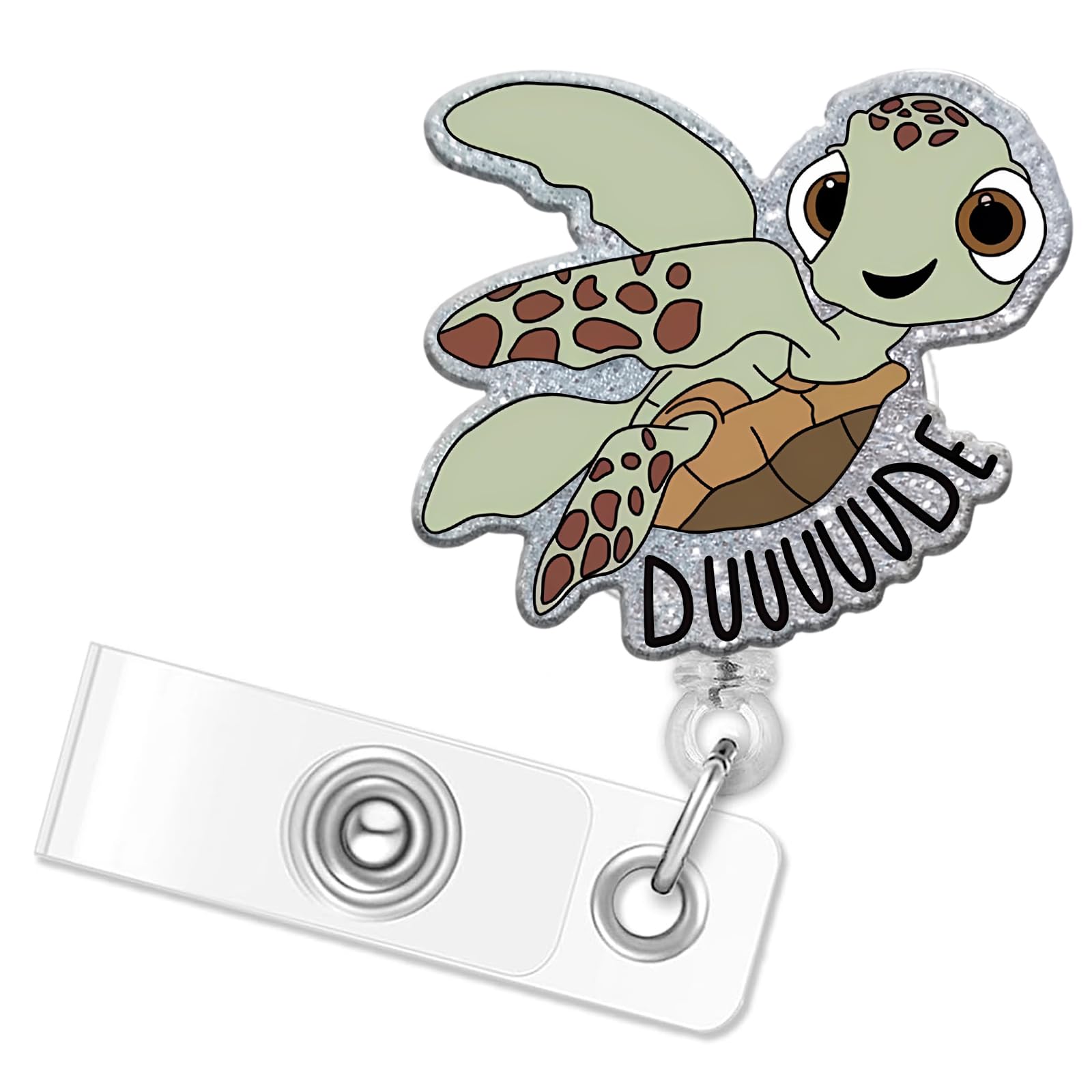 Turtle Badge Reel, Funny Badge Reels Retractable, Name Badge Holder Reel ID Clip, Cute Animal Pediatric Decorative for Women Nurse Nursing Doctor
