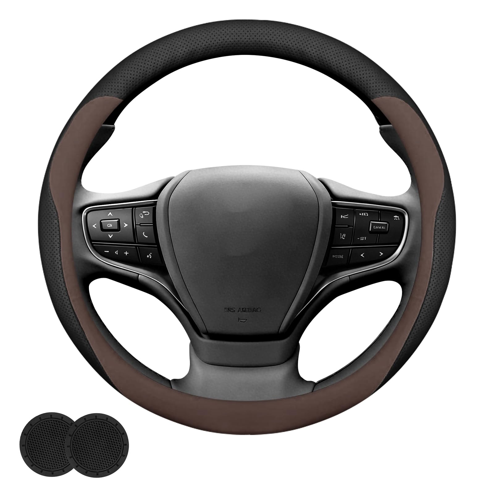 Steering Wheel Cover for Lexus RX 350 NX 300 350 250 TX 350 500h ES 350 300 GX 460 470 is 350 250 UX 200 250h 300h LX RZ Interior Accessories (Amber Brown)