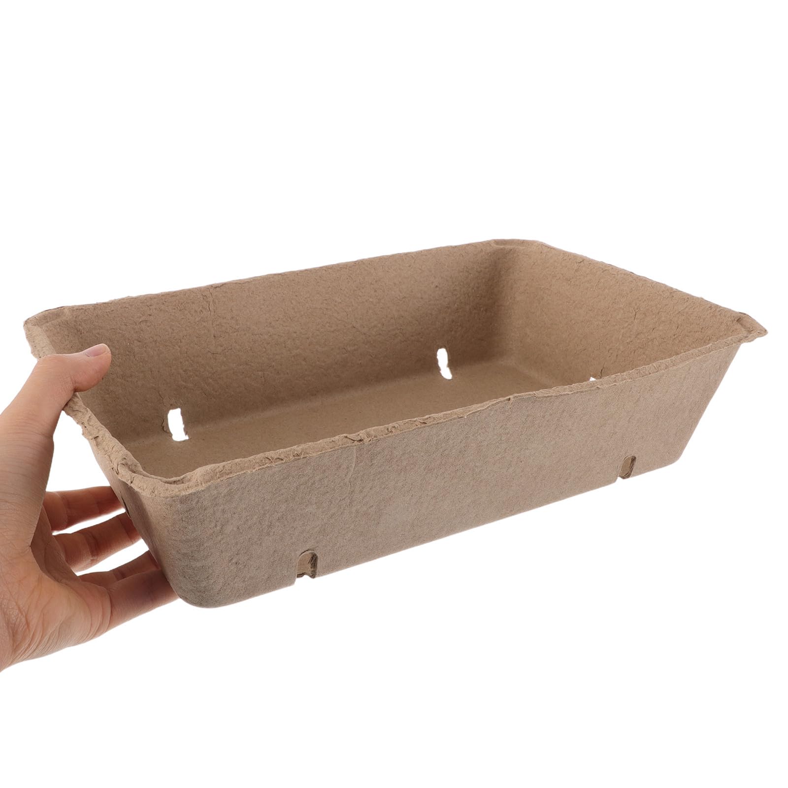 Operitacx 20 Pezzi Cestino Porta-bacche in Fibra di Polpa Beige Ventilato, Vassoio Multiuso per Fragole e Verdure per Mercati e Bancarelle