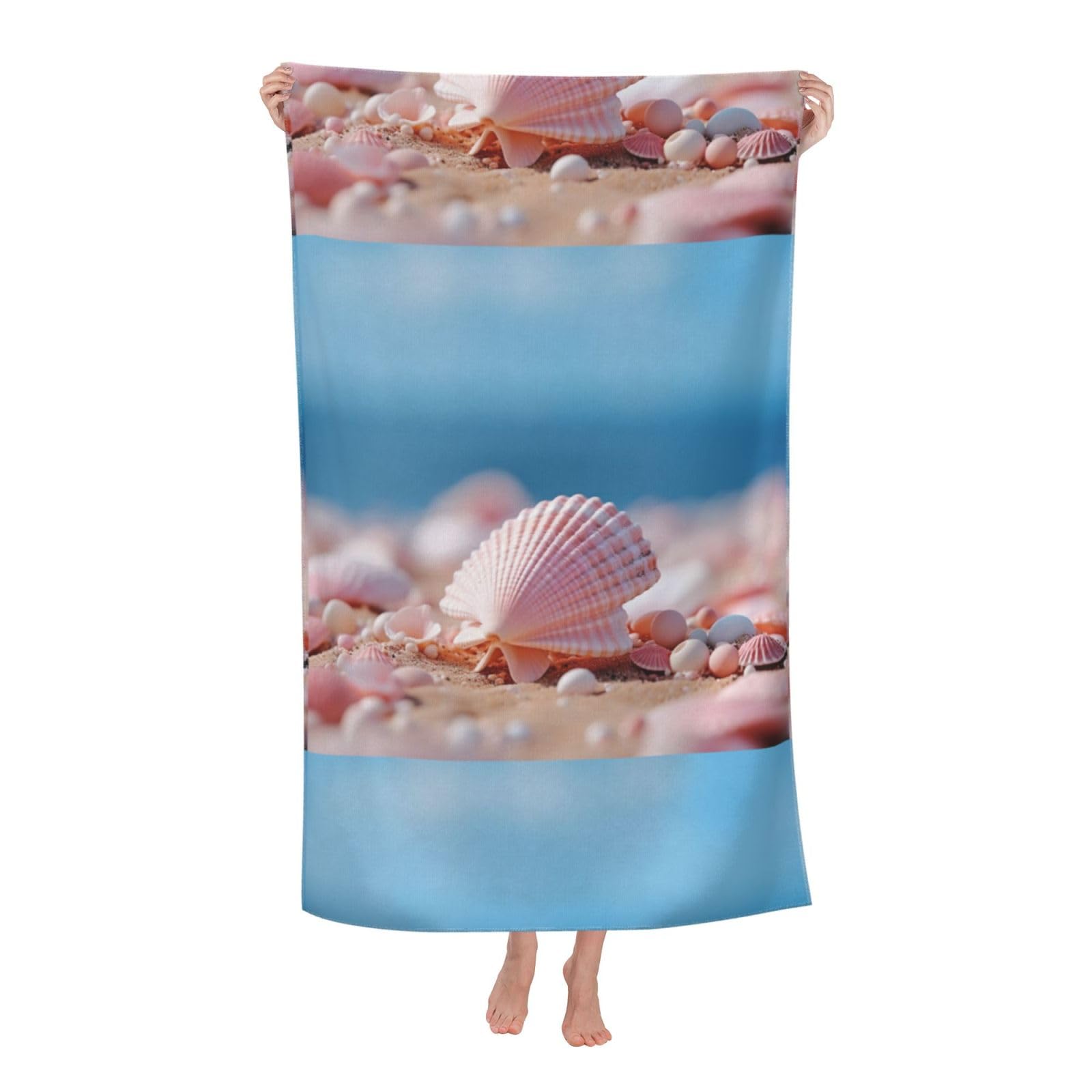Cbaaghh Sea Shells And Starfish Print Adult Beach Towels,Beach & Pool Towel,Beach Towels,Towels For Camping