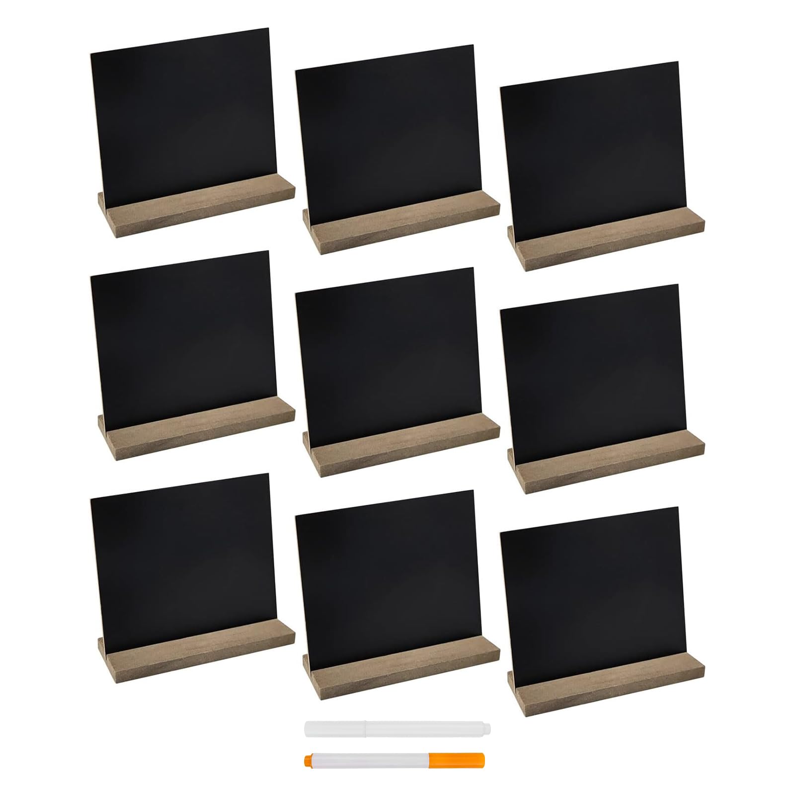 DSTELIN 5 X 6 Inch Mini Tabletop Chalkboard Signs with Vintage Style Wood Bas...