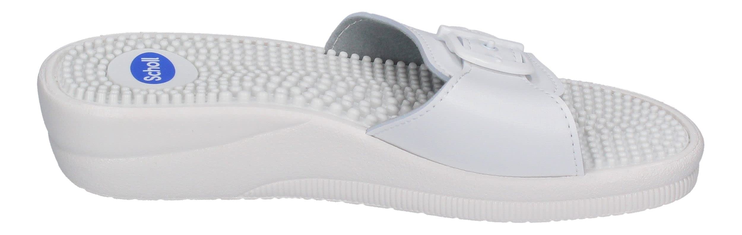 Scholl New Massage, Sandal Donna, Bianco, 38 EU