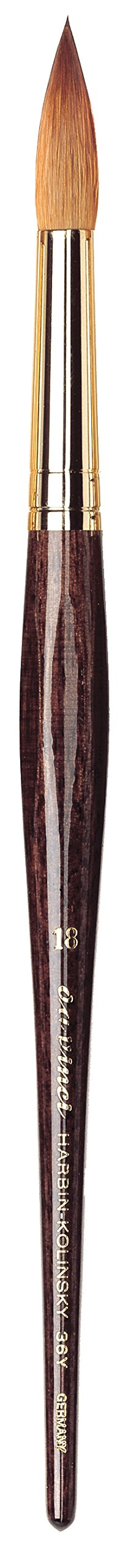 da Vinci Watercolor Series 36Y Paint Brush, Round Harbin Kolinsky Red Sable with Anthracite Hexagonal Handle, Size 18