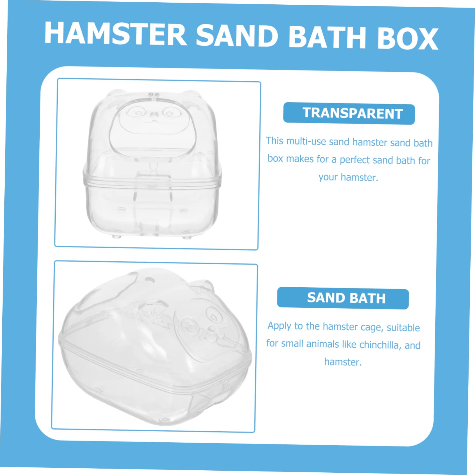 BESPORTBLE Plastic Hamster Bath Box Gerbils Chinchilla Guinea Pig Small Pet Bathing Case