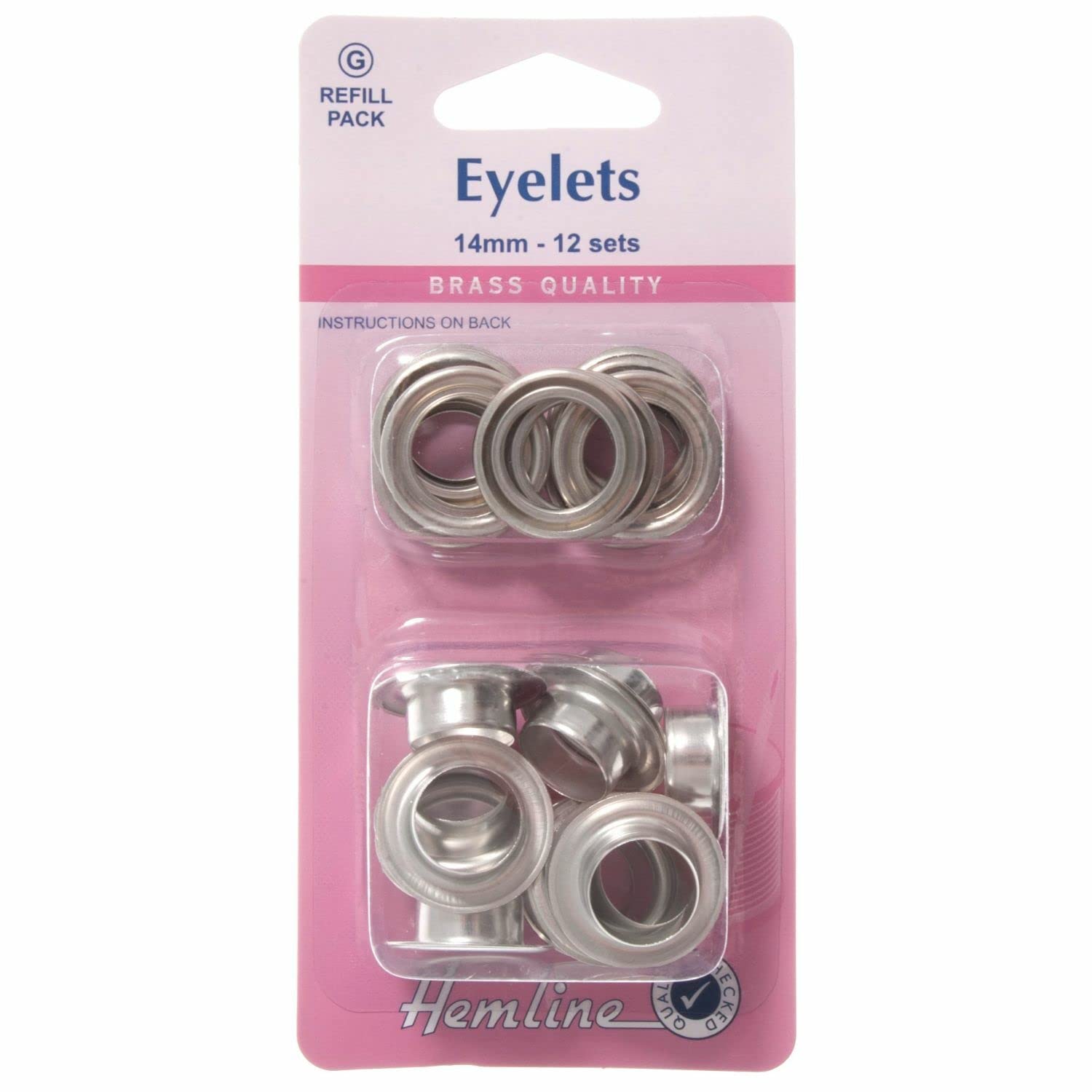 Hemline Nickel Silver Eyelet Refill Pack 14Mm (12 Sets) Washers & Eyelets Mm H438pr.14.n